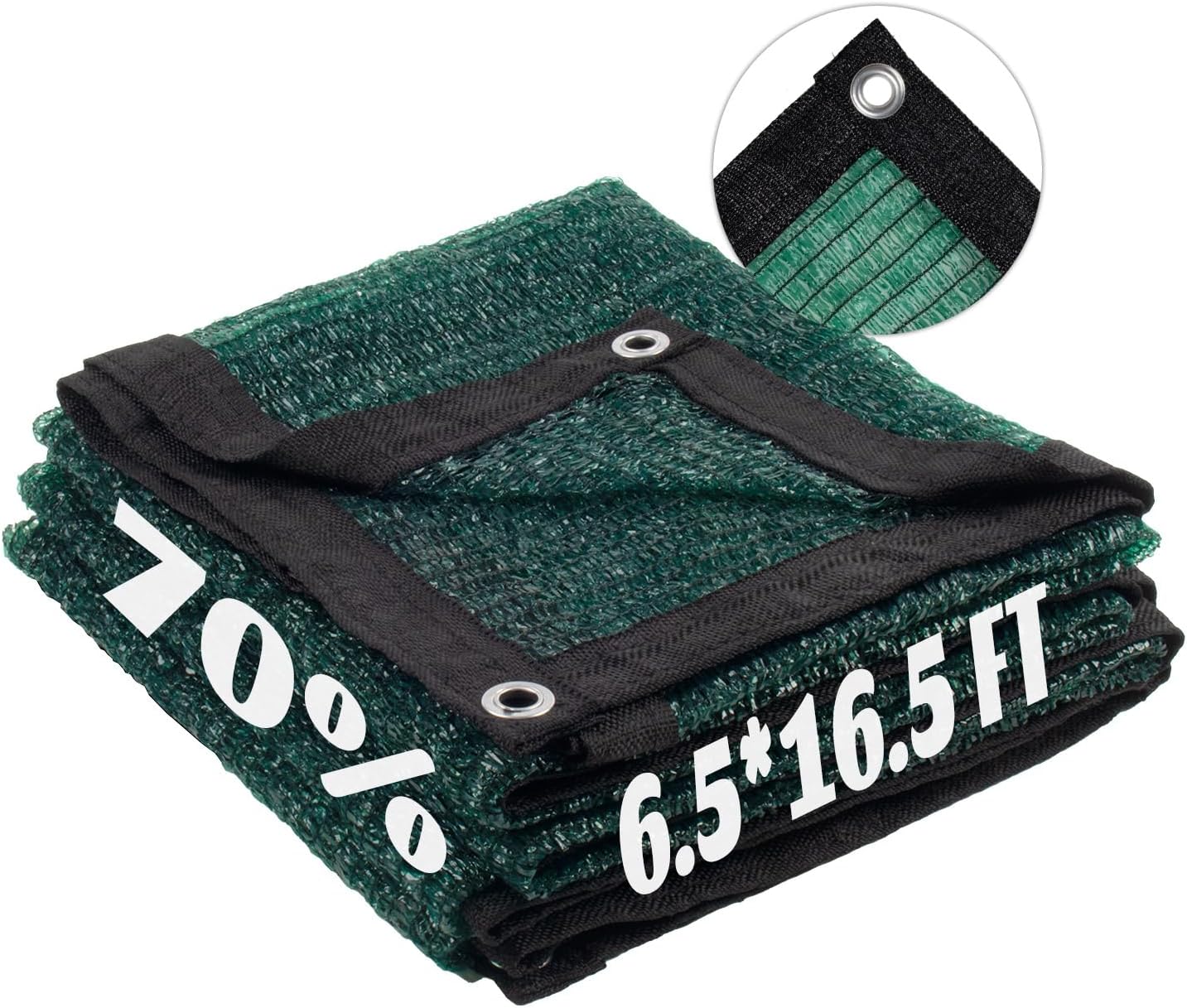 LOVE STORY 6.5x16.5FT 70% Green Shade Cloth Sun Shade Net with Grommets Sunblock Net Mesh Tarp for Garden,Plants Cover,Greenhouse and Patio