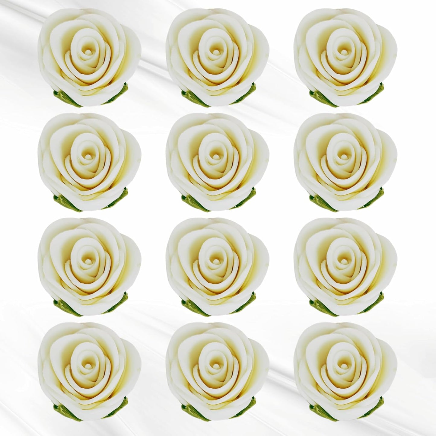 Confect Edible Flower | Edible Flower for cake & Cupcake decorations | Doughnut Edible Toppers | White venetian Flower - Vegan, Gluten-Free, Soy-Free, Dairy-Free, Palm Oil-Free -Pack of 12