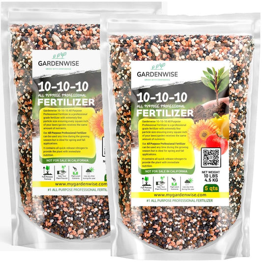 10-10-10 All-Purpose Professional Fertilizer Plant Food for Indoor/Outdoor Gardening; Premium Shrub, Tree, Flower, Vegetable and Lawn Fertilizer; Quick-Release Nitrogen (20 QUARTS)