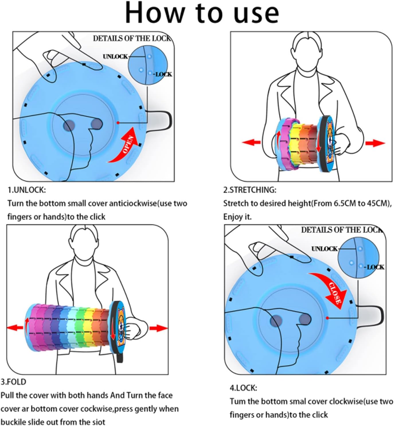 Alevmoom Folding Stool, Adjustable, Portable, Lightweight, Safety and Stability, Multi-Application