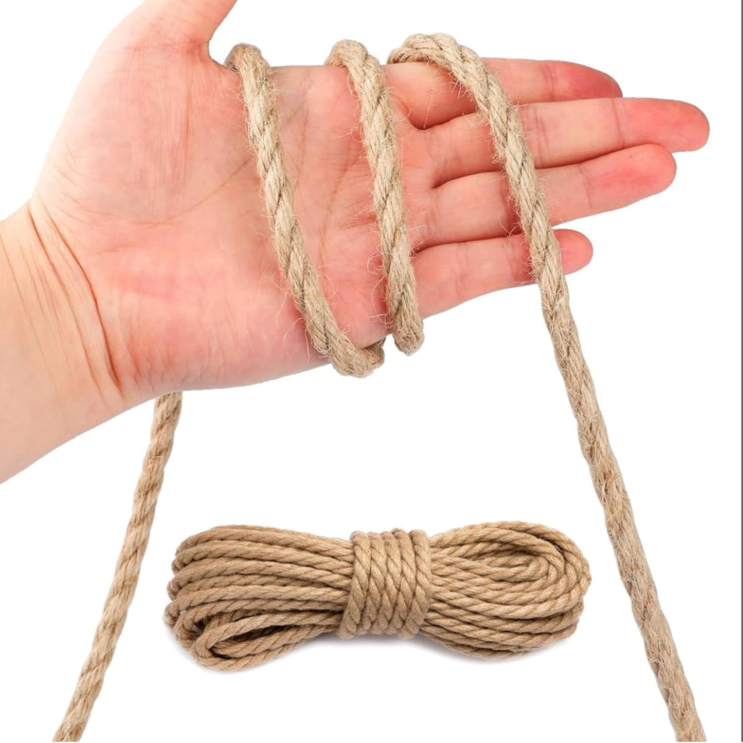 5mm Jute Twine String–164FT Natural Garden Twine for Crafts, Packaging, Cat Scratching Post, Bundling & DIY Projects