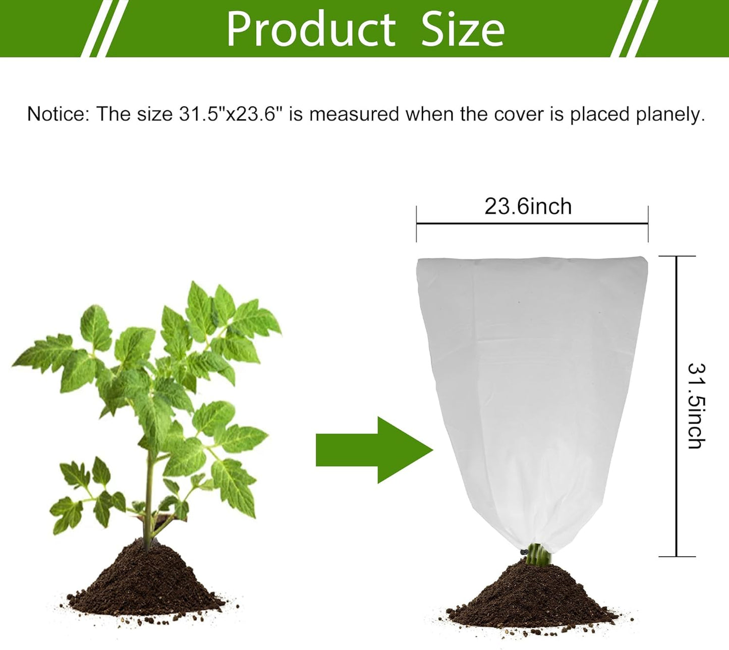 2 Pack Plant Covers Freeze Protection for Winter, 31.5''×23.6'' Frost Cloths for Outdoor Plants Cold Weather Blankets with Drawstrings