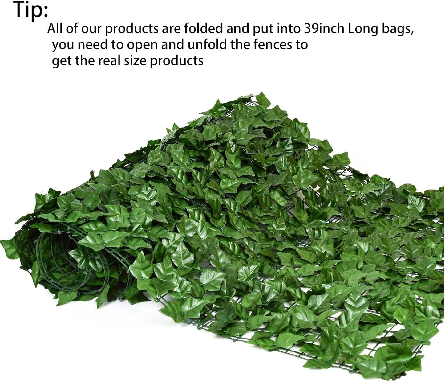 DearHouse Artificial Ivy Privacy Fence, 118x69in Artificial Hedges Fence and Faux Ivy Vine Leaf Decoration for Outdoor Garden Decor