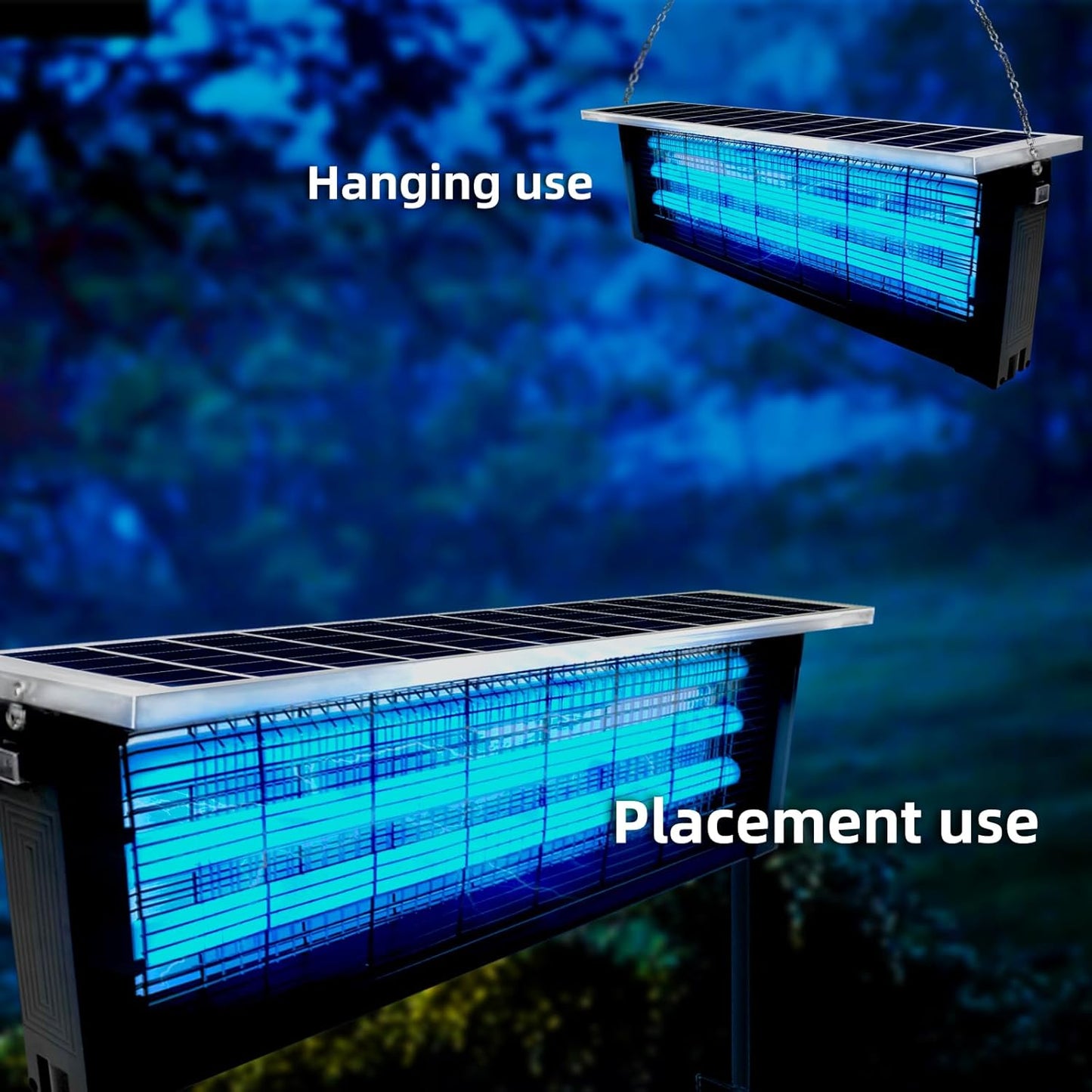 Large Solar Bug Zapper with High Powered for 3500 sq.ft, Portable Outdoor Mosquito Zapper, Rechargeable Electric Fly Zapper for Patio Garden Backyard RV Camping Pond Pest Control