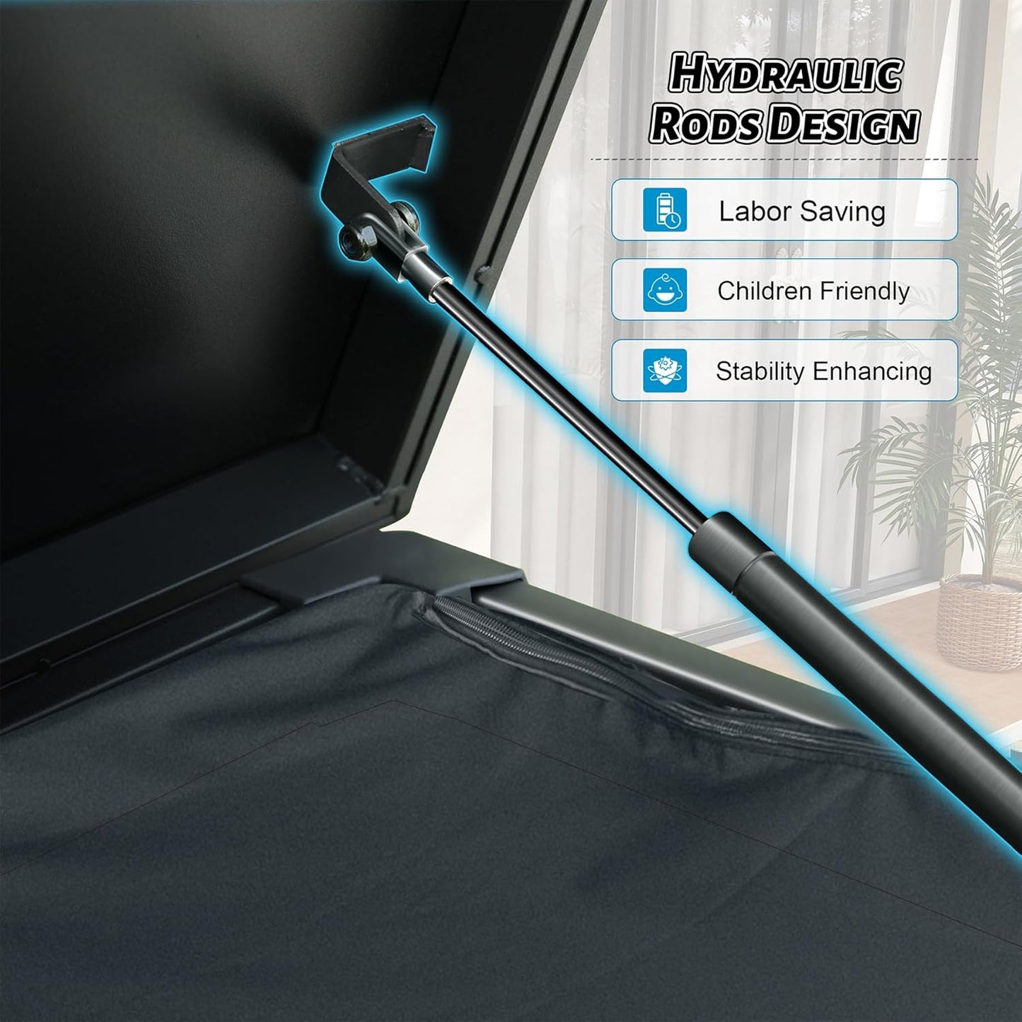 Outdoor Storage Box, 120 Gallon Metal Deck Box Built-in a Oxford Fabric Storage Bag, Lockable & Waterproof Outside Patio Storage Box for Cushions, Pillows, Pool Floats- Grey