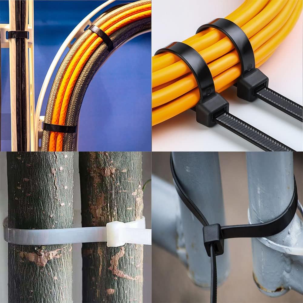 Superun Heavy Duty Zip Ties 16 Inch, Strong Large Black Zip Ties 120 Lbs Tensile Strength Selflocking Wire Ties (Industrial Grade Cable Ties) Pack of 50
