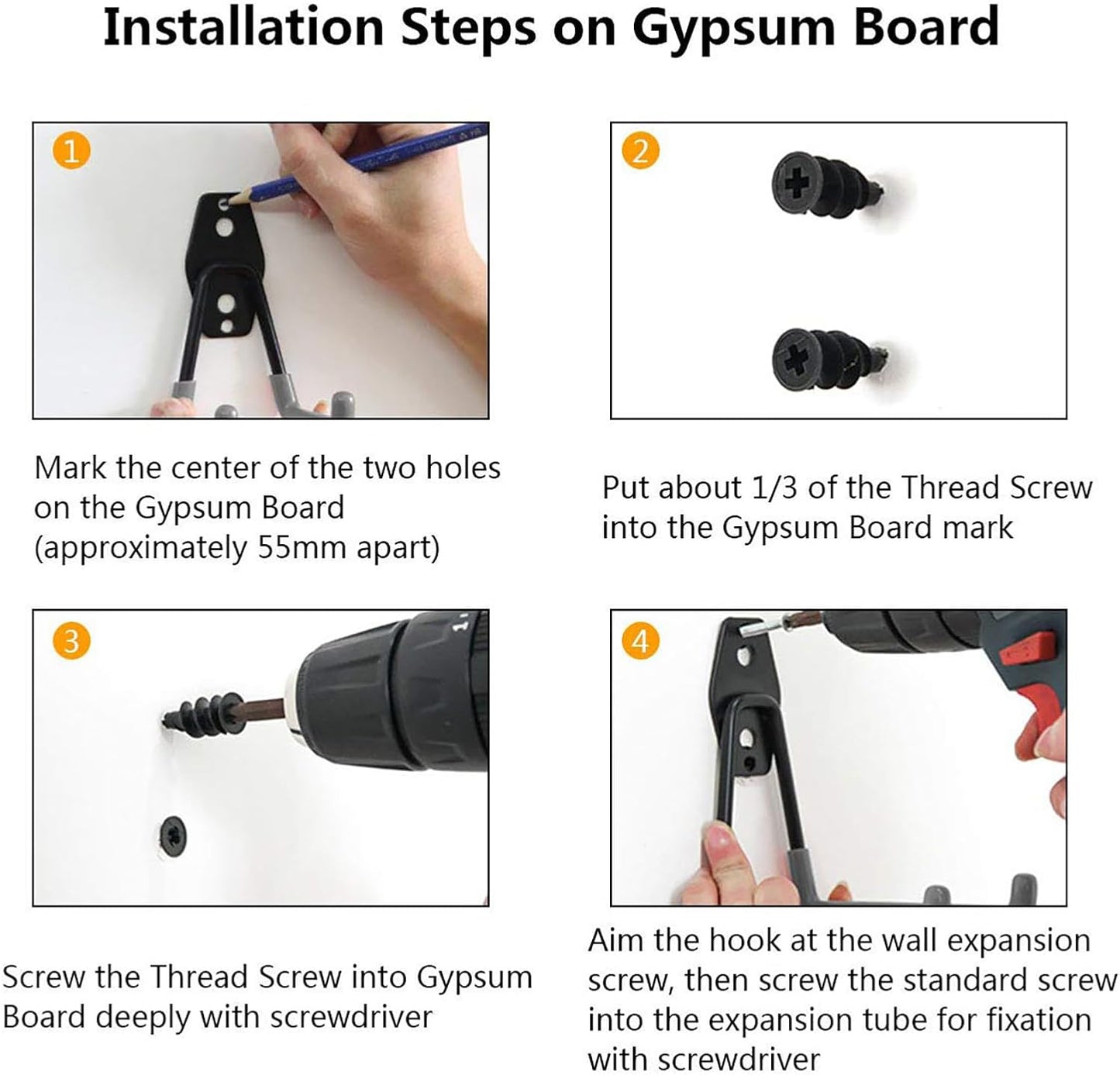 Garage Storage Utility Hooks，Garage Garden Tool Organizer，Steel Wall Mount Hooks, Large Garden U Hooks （2 Pack） (Type-2-Gray)