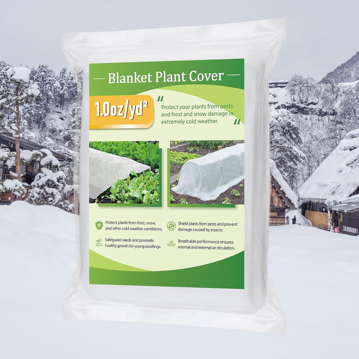 Alphatool Plant Covers Freeze Protection - 10 ft x 12 ft Frost Cloths Blankets for Outdoor Plants, 1.0oz/yd² Non-Woven Fabric Floating Row Cover, Thick Garden Covers for Raised Beds