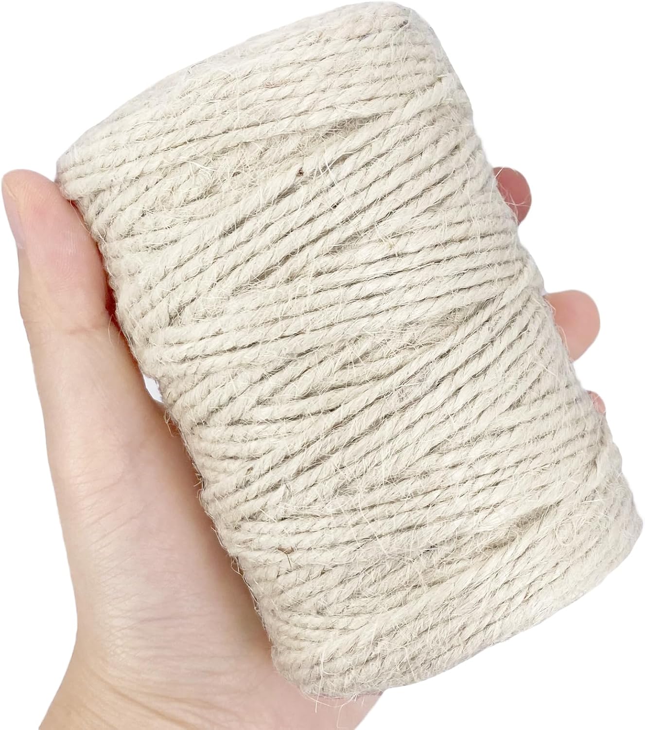 Leecogo White 2.5mm Jute Twine 328 Feet Heavy Duty Garden Twine String for Gardening Plant Crafts and Decorative Projects