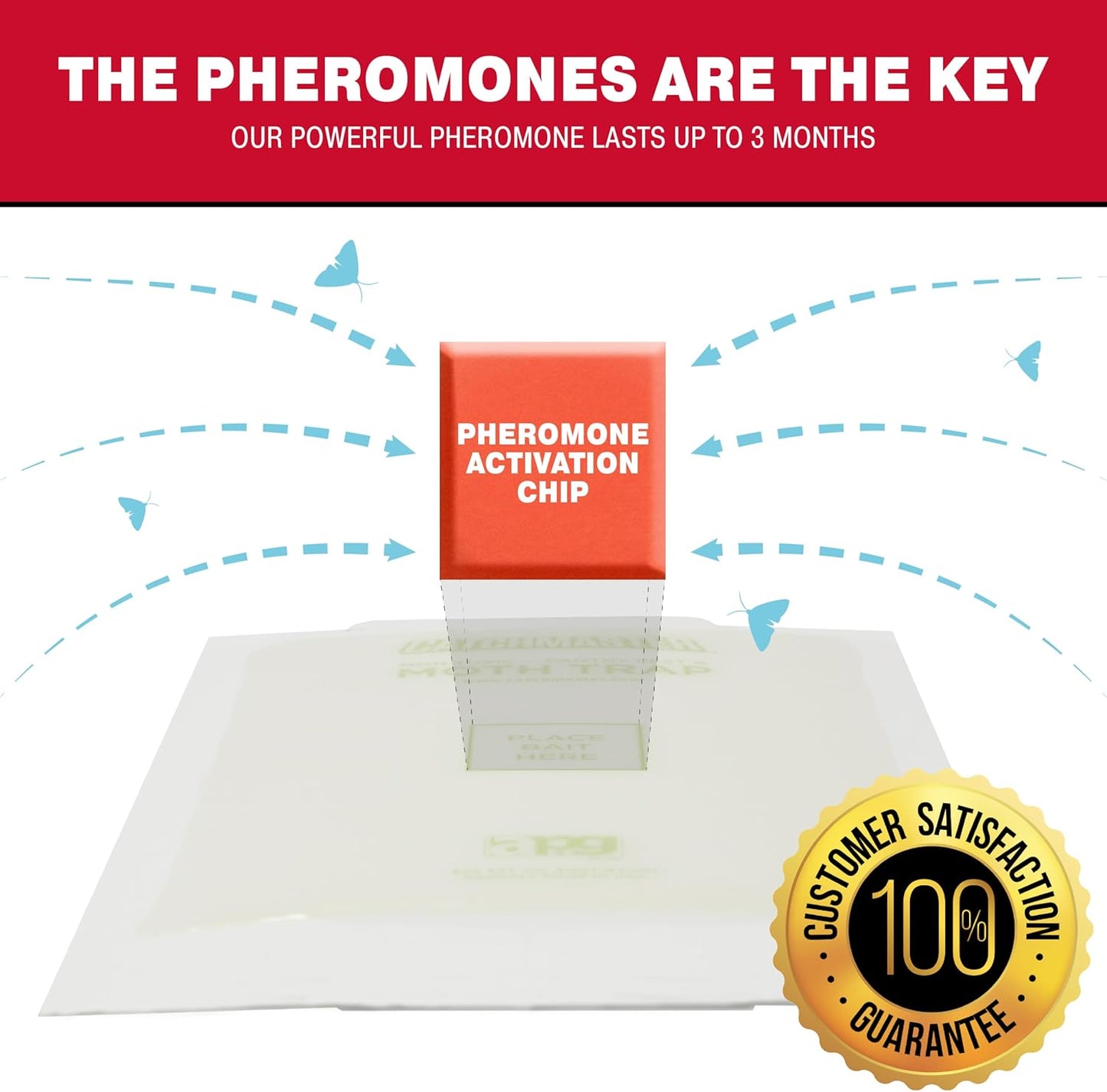 Catchmaster Pantry Pest & Moth Traps 2-Pk, Bug Killer for Kitchen Storage & Pantry Cabinet, Sticky Moth Traps for House, Protect Pet Food, Kitchen Cabinets Storage, Pet Safe Glue Trap