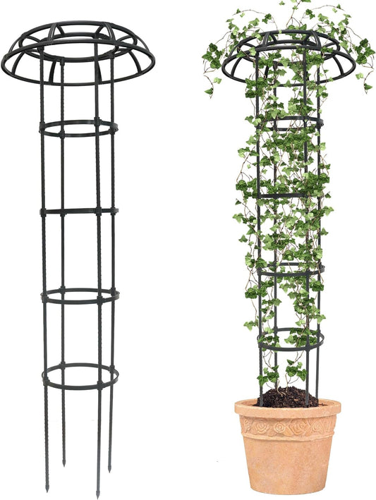 Garden Trellis for Climbing Plants Outdoor, 65 Inch Mushroom Top Trellis for Climbing Plants, Plant Trellis Support for Potted Plants Climbing Vine Rose Clematis Vegetable Trellis, 1 Pack