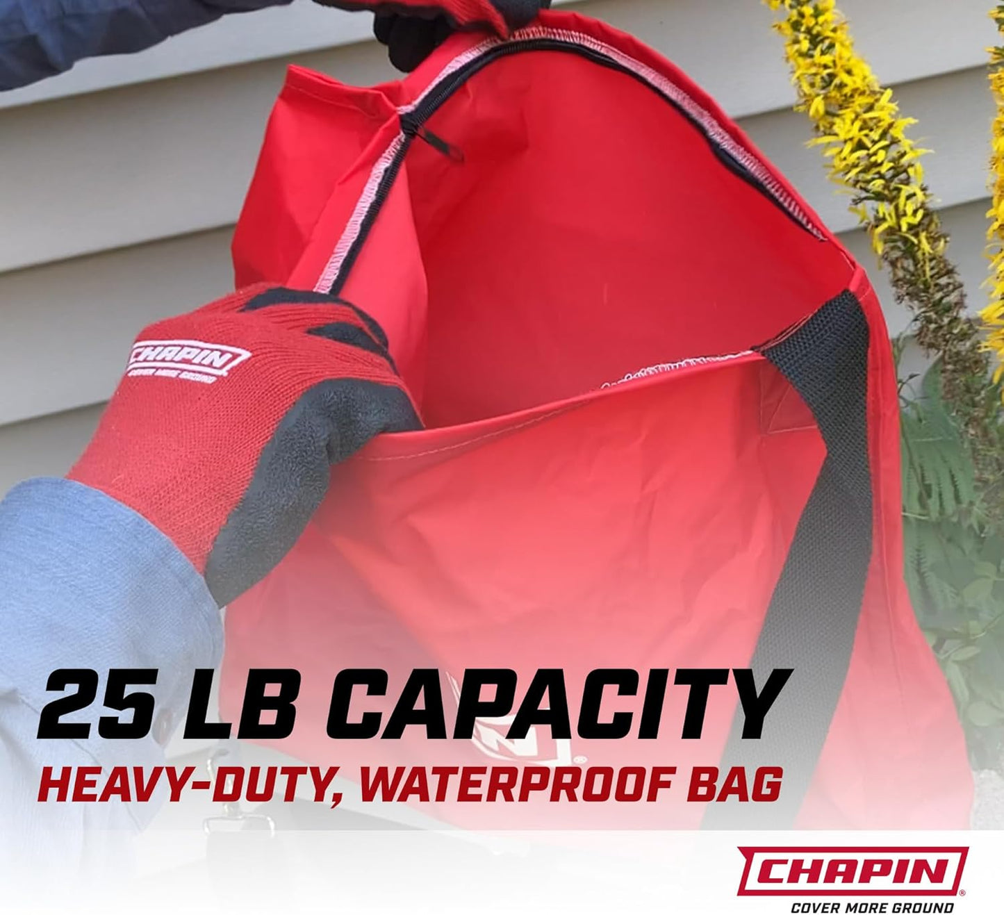 Chapin 84700A 25-Pound Professional Handheld Bag Seed spreader with Waterproof Bag, Enclosed Gears, Rear Baffle, Adjustable Shoulder Strap and Multiple Spread Options, Red