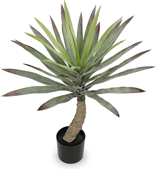 Briful Large Agave Plants Artificial 27.5in Tall Fake Potted Agave Plant Indoor Faux Succulent Tropical Plants for Home Office Room Balcony Garden Outdoor Decor