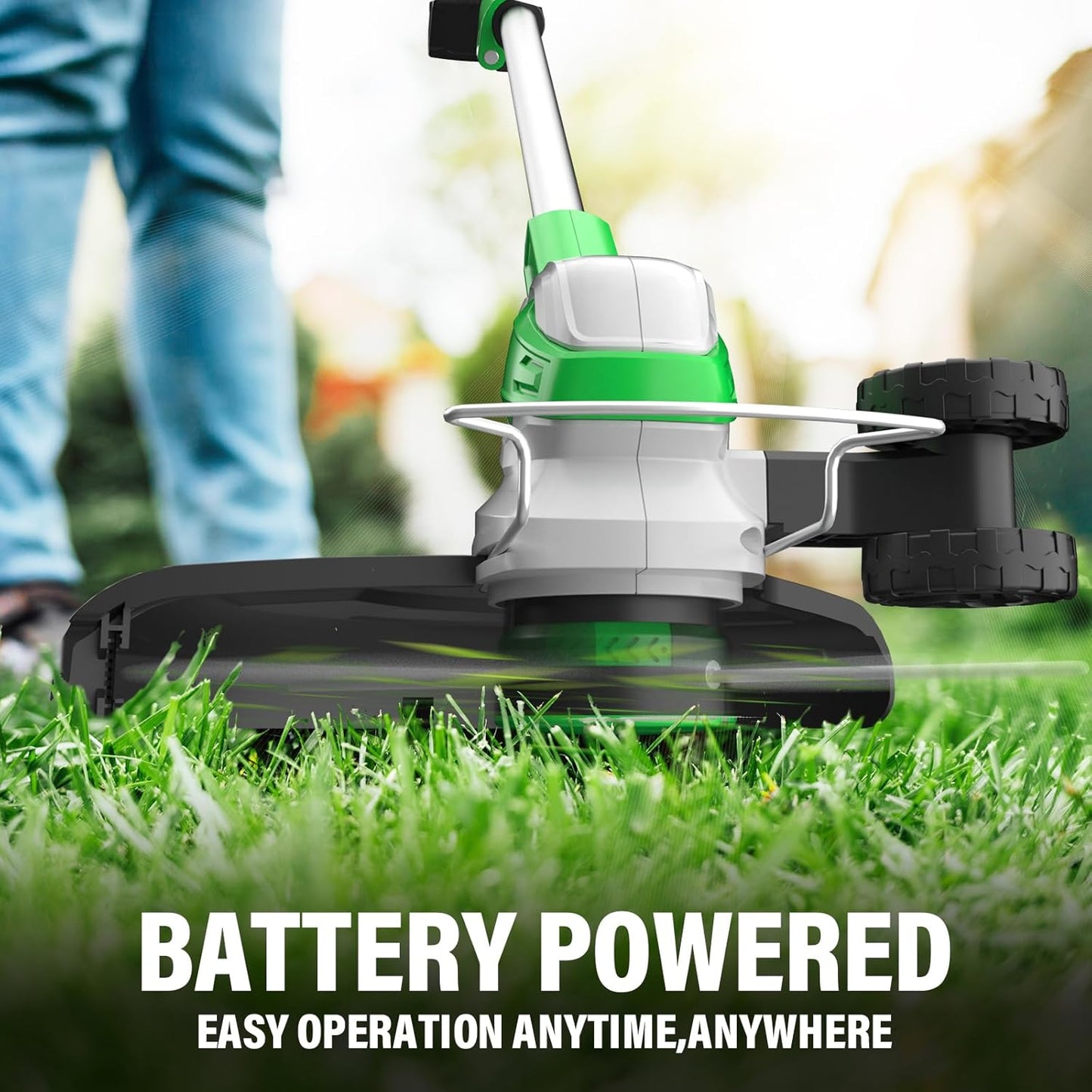 SOYUS Weed Wacker 12 Inch String Trimmer Cordless 20v Electric Weed Wacker, 2 Pcs 2.0Ah Battery Powered Weed Trimmer/Edger, Lightweight Grass Trimmer with 8 Pcs Replacement Spool Trimmer Lines