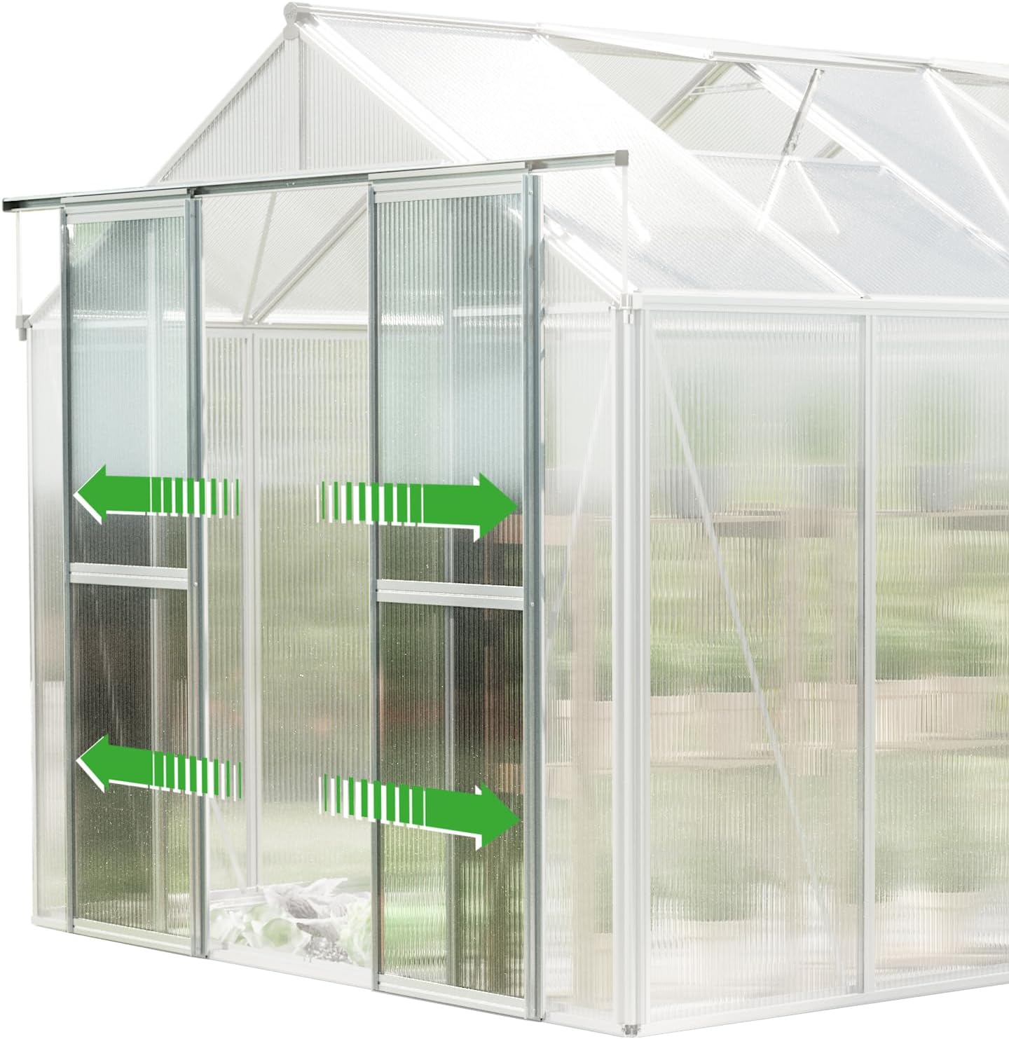 Greenhouse Saphir 6 Aluminum Frame 8.5 x 12.6 ft with Approx. 8 mm Polycarbonate Panels