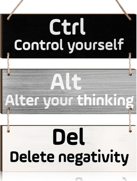 Office Wall Decor Inspirational Wall Art for Motivational Plaques Rustic Wooden Hanging Decor Positive Saying Quote Sign Art for Home Office Living Room(Black, Gray, White)