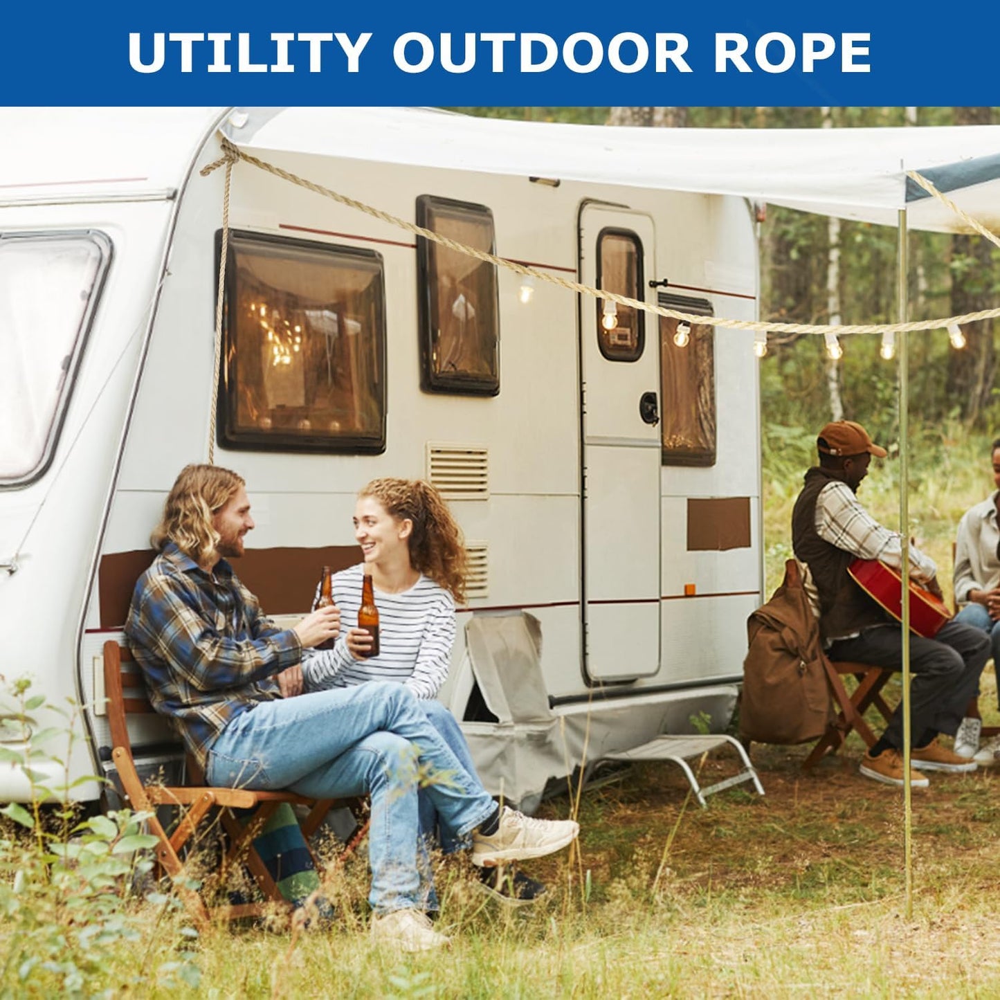 Vanhench Natural Jute Rope Heavy Duty, 1IN x 50 Feet Thick Sisal/Hemp Nautical Rope for Climbing/Tug of War/Swing, Team Building Games for Carnival Party, Bundling, Crafts (Brown)