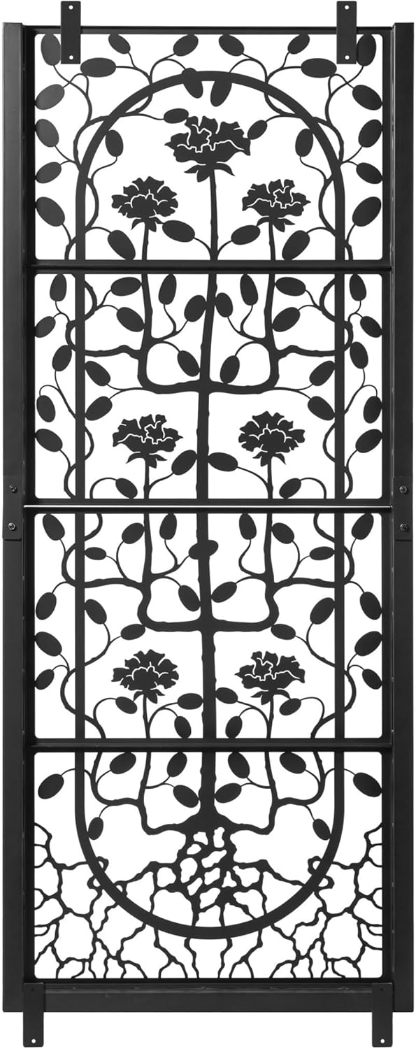 H Potter Trellis Privacy Screen (Wall Trellis Black w Mounting Brackets)