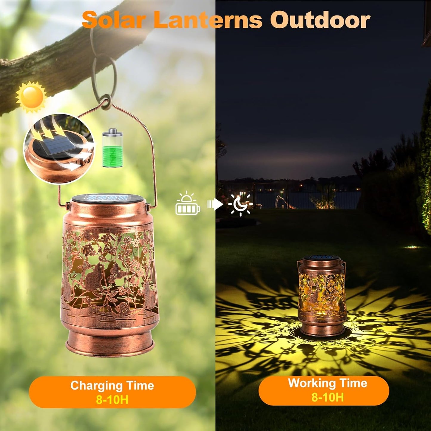 Solar Lanterns Outdoor Waterproof, Cat Garden Decor for Yard Porch Lawn Patio Pathway, Hanging Solar Lights Birthday Gifts for Women Mom Grandma Sister Friend