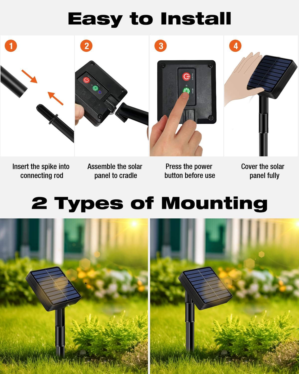 6 Pack Solar Fairy Lights for Outside Waterproof, Total 147FT 450LED Solar String Lights Outdoor 8 Modes Solar Twinkle Lights for Garden Yard Christmas Tree Wedding Party Decor, Warm White