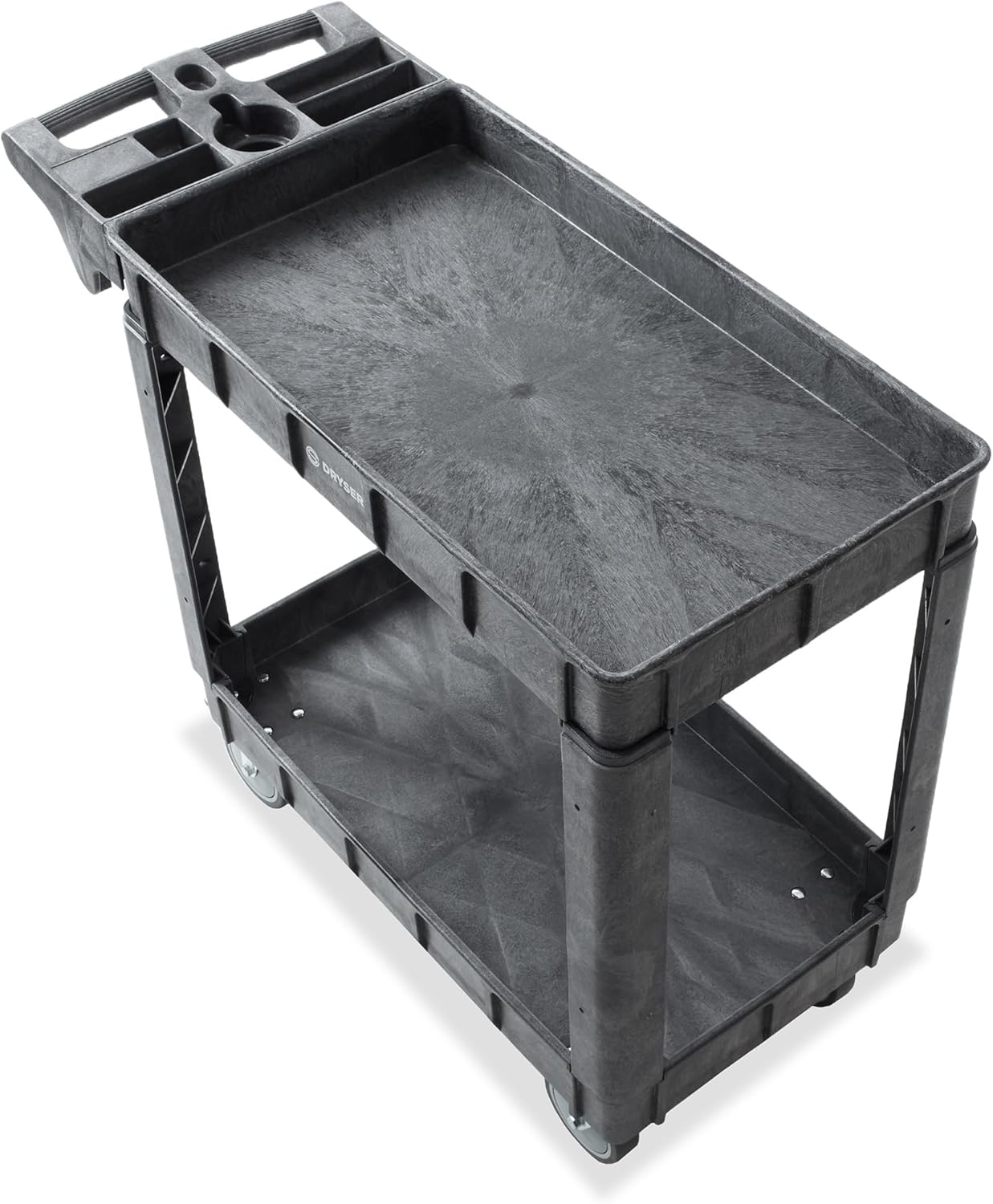 Dryser Utility Cart with Wheels, 40" x 17" Heavy Duty 550 lb. Capacity with Shelves - 2 Tier Rolling Cart with Two 5" Swivel Casters for Warehouse, Garage, Cleaning