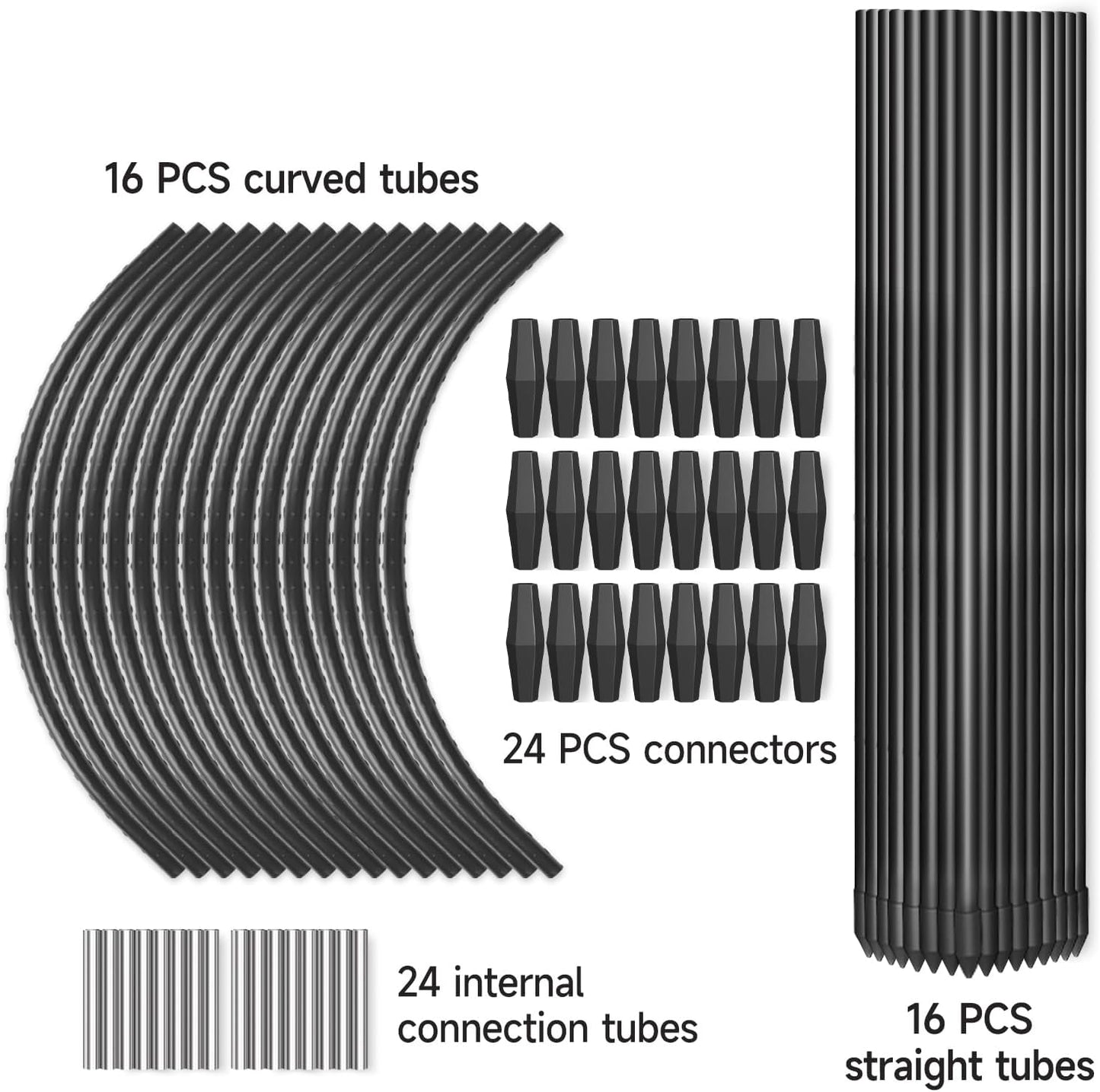 FOTMISHU 8pcs Garden Hoops for Raised Beds, 37.4"x 27.5" Greenhouse Hoops for Row Cover Garden Netting, Rust-Free Garden Tunnel, Reuseable Gardening Supplies for Plants (8pcs L- 37.4"x 27.5")
