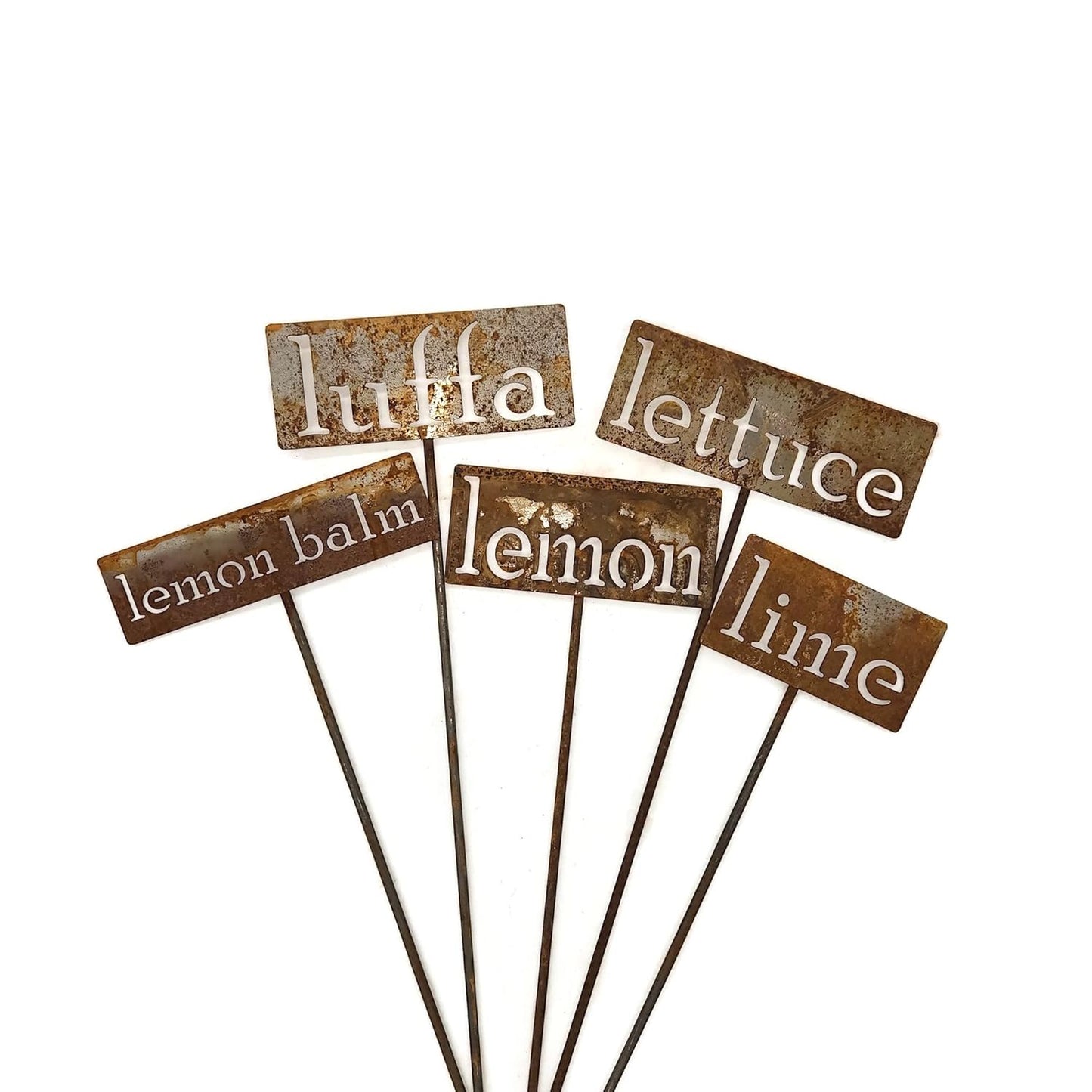 Classic Metal Garden Markers 19 Inches Tall (leeks, Naturally Rusted)