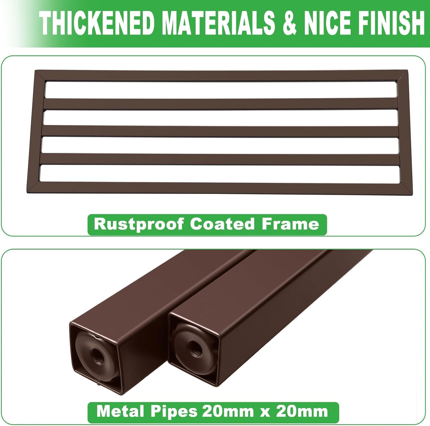 Metal Plant Stand Outdoor Plant Shelf Indoor,2 Tier Heavy Duty Ladder Plant Stands for Multiple Plants,26" L x 20.25" H x 17.75" W,Coffee