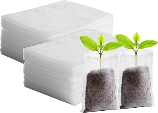 GREANER 200PCS Plant Nursery Bags, 3.5"x4.7" Biodegradable Non-Woven Fabric Plant Seeding Grow Bags, Vegetables Fabric Plant Seedling Pots, Transplant Pots Grow Pouch, Home Garden Supply