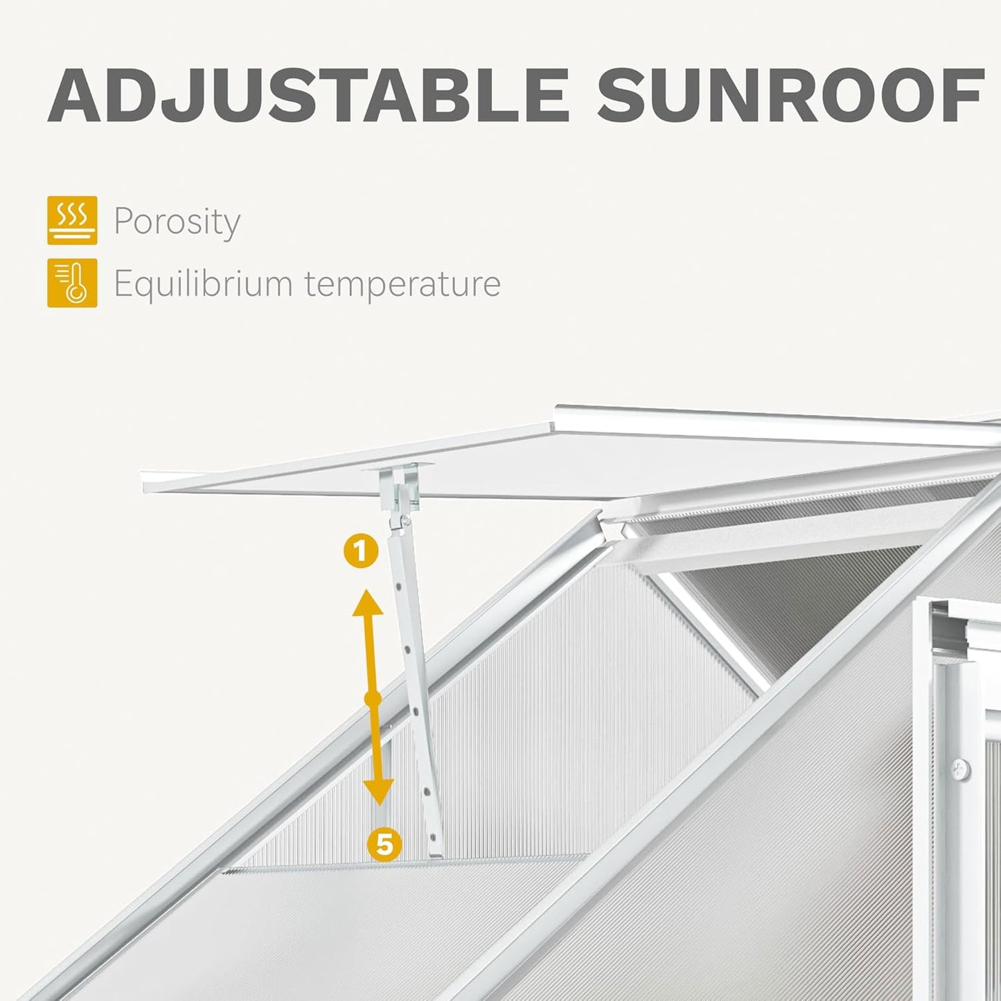 DWVO 6x4FT Polycarbonate Greenhouse Heavy Duty Green Houses Outdoor Aluminum Greenhouses with Sliding Doors Vent Window Premium Walk-in Greenhouse Large Sun House for Garden Backyard, Silver