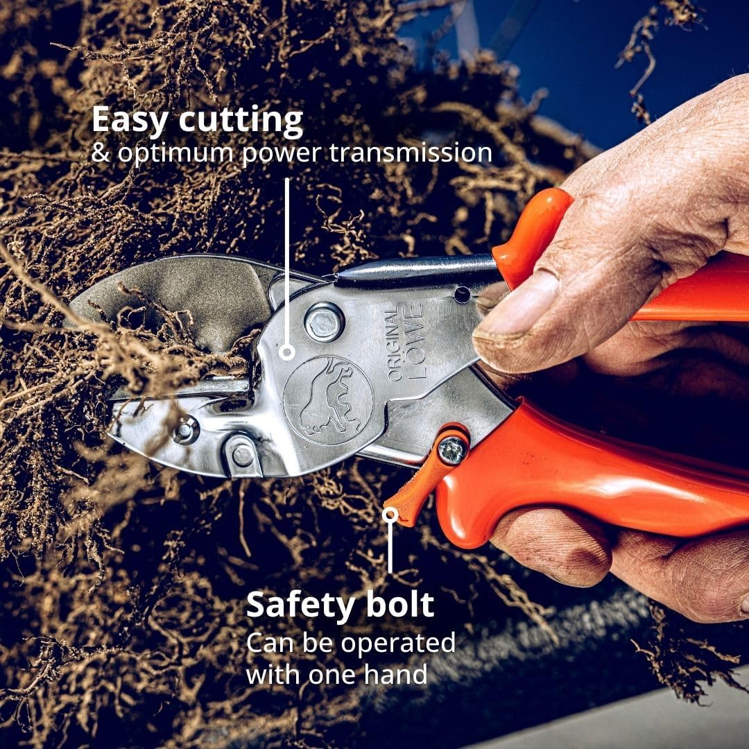 Original LÖWE Professional Anvil Pruner Garden Tools 1.104 | Robust & Sharp Hedge Trimmer | Use As Pruners, Garden Shears, Heavy Duty Handheld, Pruning Shears for Gardening | Made in Germany