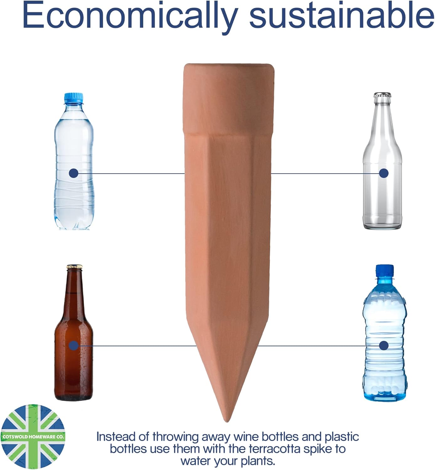 8 Pcs Plant Watering Devices - FREE Moisture + PH Sensor - Plant Waterer Self Watering Terracotta Spikes - Self Watering Planter Insert - Water Your Indoor and Outdoor Plants While On Vacation