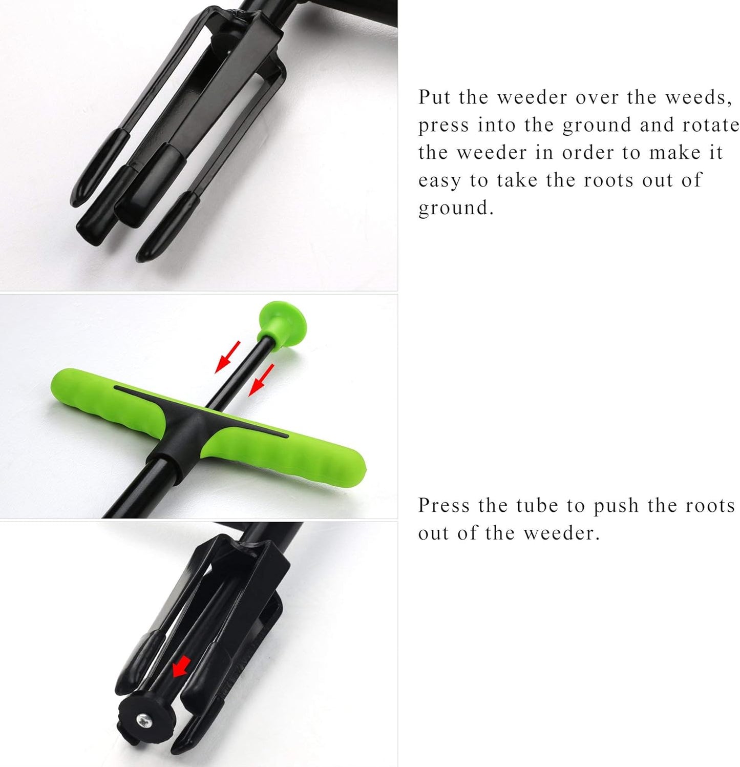 FLORA GUARD Weed Puller, 40" Stand Up Weeder Hand Tool, Long Handle Garden Weeding Tool with 4 Claws, Weed Remover for Lawn, Yard, Garden, Dandelion Picker,Weeder Tool