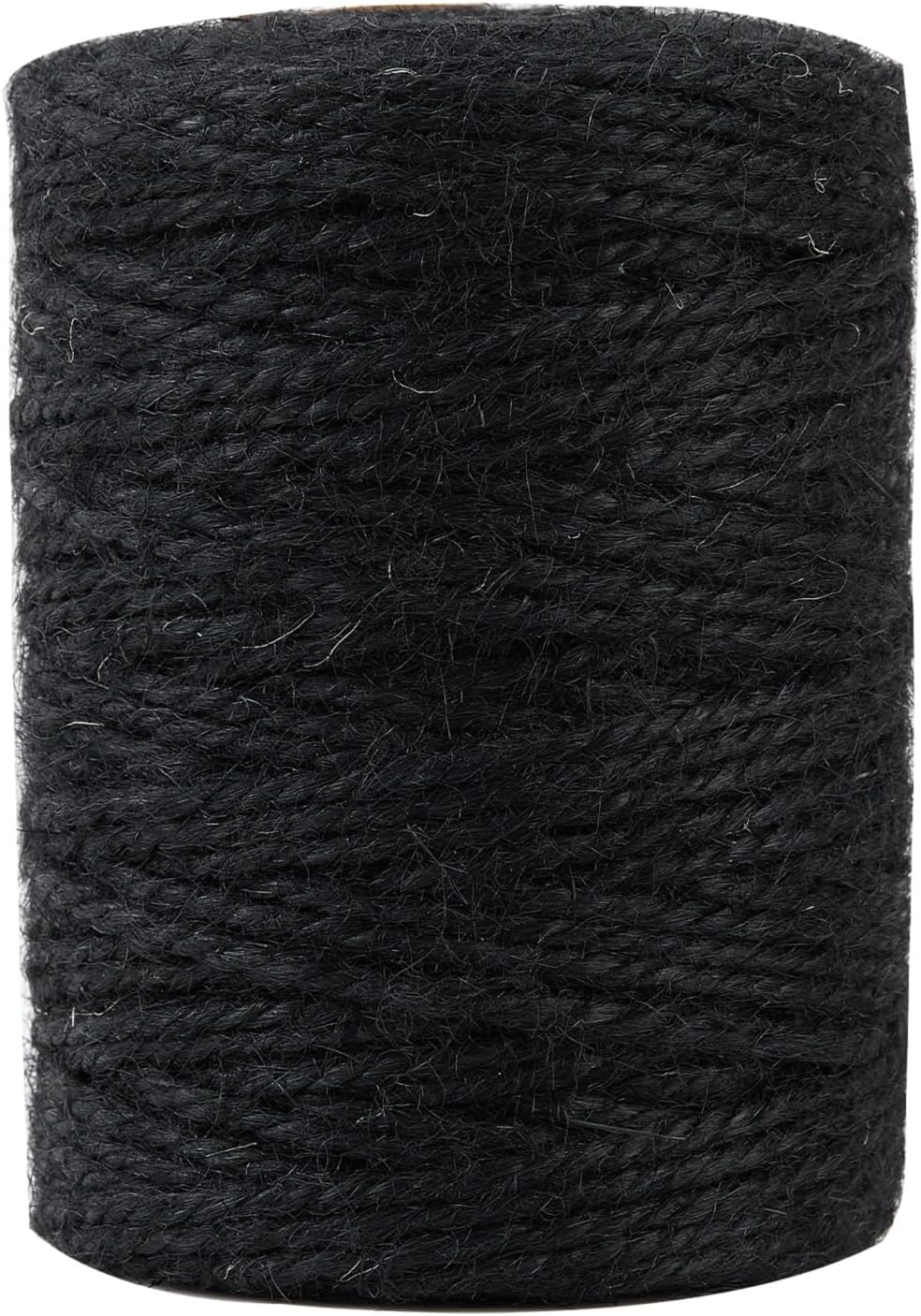 3mm 328 Feet Black Natural Jute Twine, for Crafts Gift, Craft Projects, Wrapping, Bundling, Packing, Holiday Packaging Twine, Gardening and More, Jute Rope to Use Around The House and Garden
