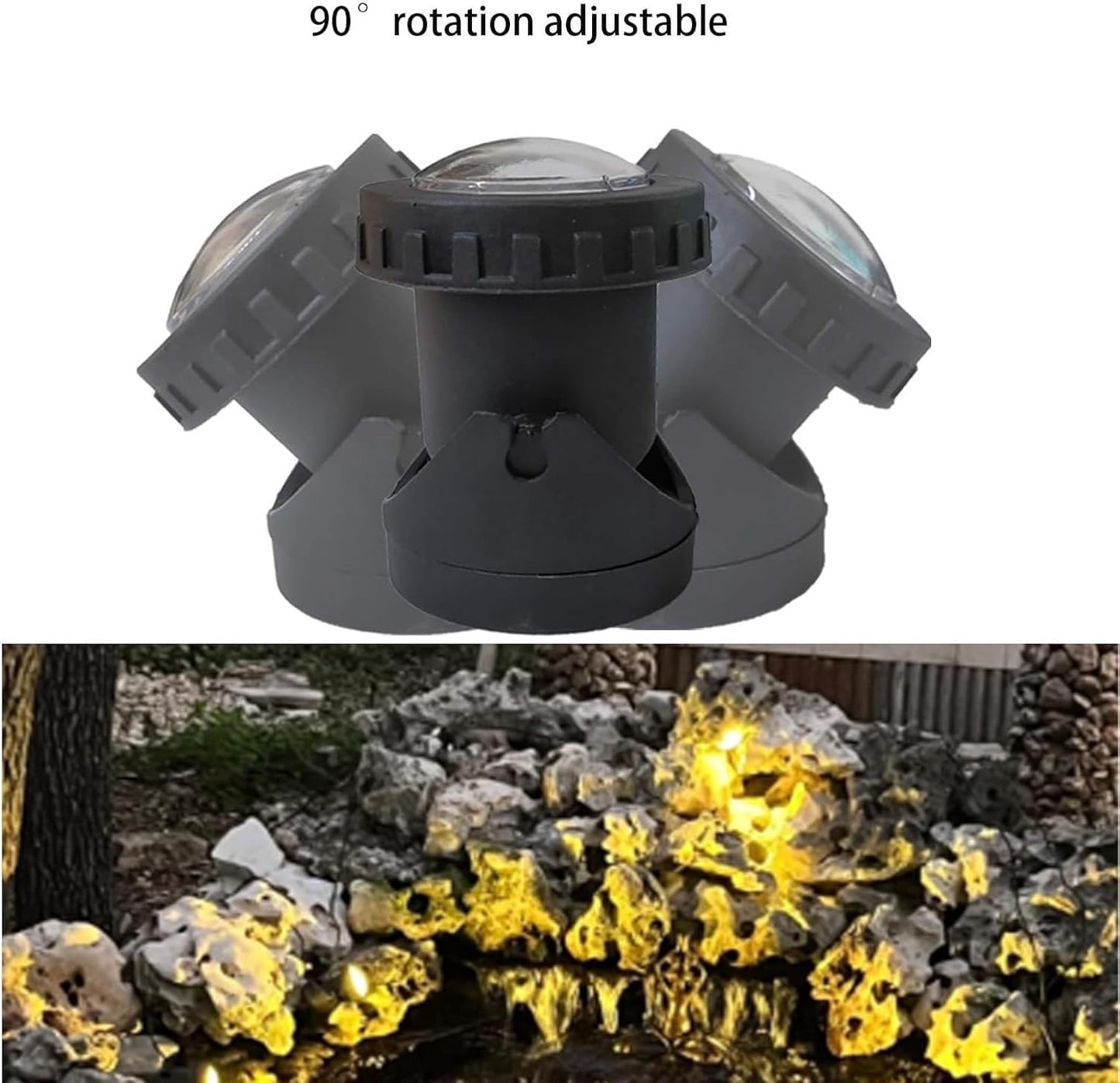 Warm White Pond Lights, Underwater Landscape Spotlights, IP68 Waterproof Submersible Fountain Lights for Garden Yard Aquarium Pond Fountain Waterfall (4 Lights)