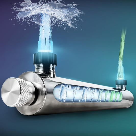 55W UV Light for Above Groud Pool Cold Plunge Aquarium Algae Control with UVC Bulb Stainless Steel Ultraviolet Green Water Machine Algae Remover for Pond