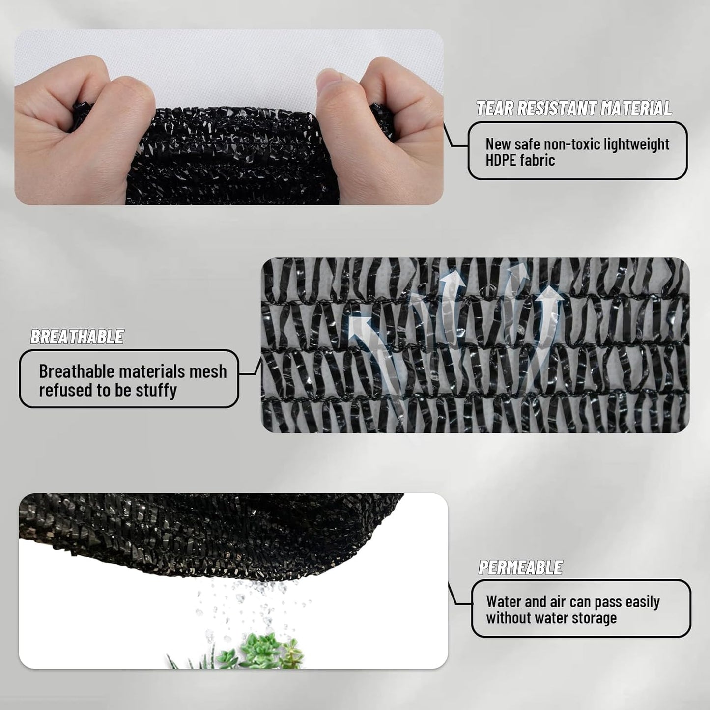 LOVE STORY 8x20FT 55% Black Shade Cloth Sun Shade Net with Grommets Sunblock Net Mesh Tarp for Garden,Plants Cover,Greenhouse and Patio