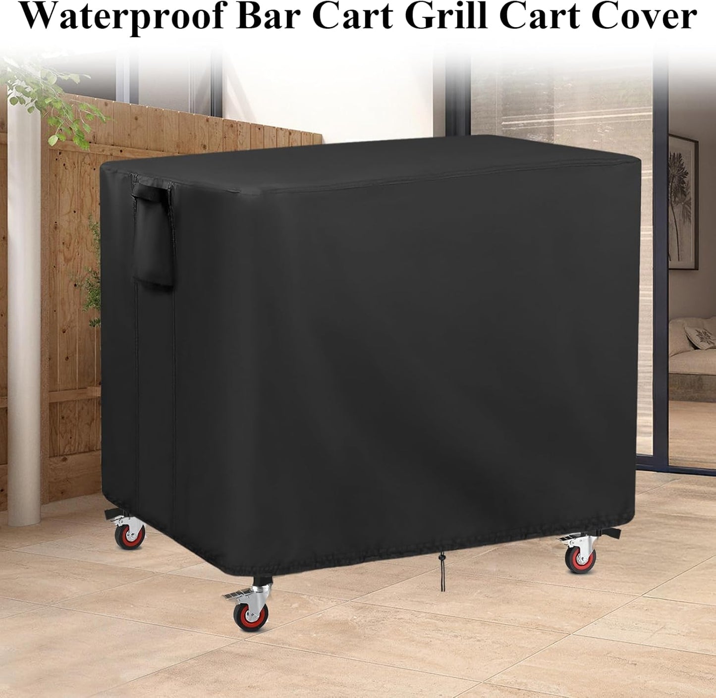 Outdoor Grill Table Cover for Feasto Gas Grill Table, Heavy Duty Bar Cart Grill Cart Cover Waterproof Gas Grill Stove Pizza Oven Table Covers 36"L x 24"W x 36"H Black