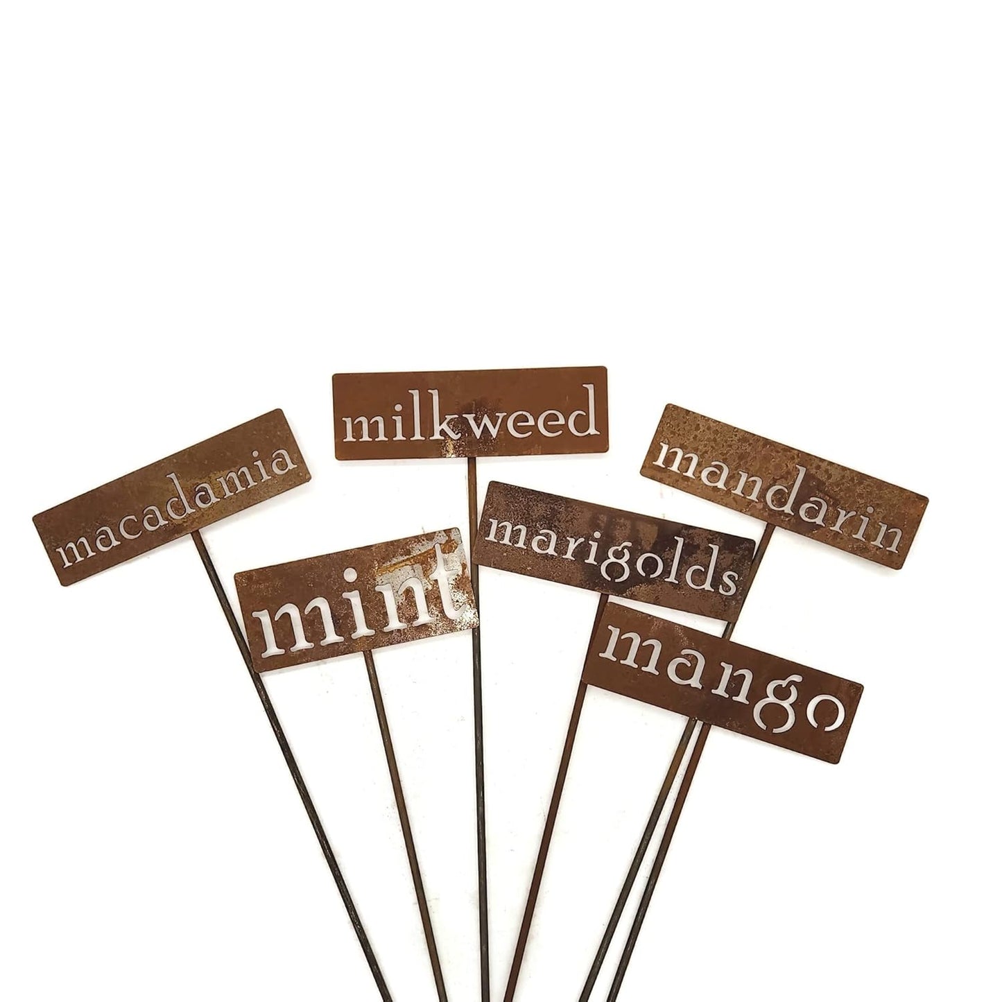 Classic Metal Garden Markers 19 Inches Tall (maryjane, Naturally Rusted)