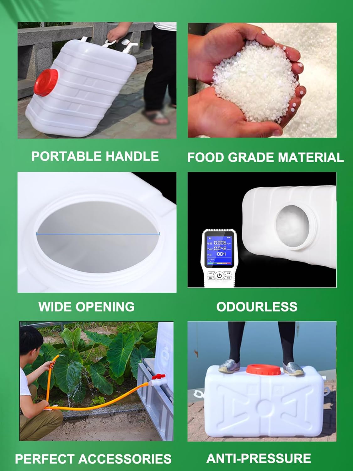 Plastic Portable Water Tank with Spigot for Camping Large Capacity Water Storage Tank Water Container for Emergency Storage Household Outdoor Camping RV Self-Driving(Size:25L/6.6gallon)