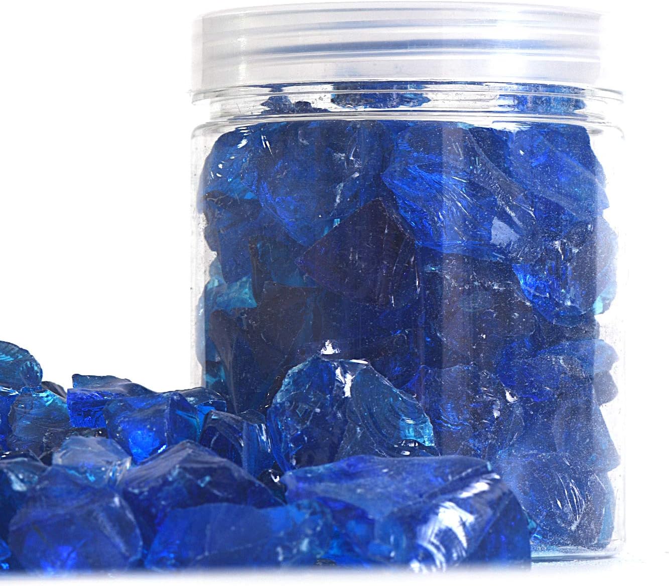 High Luster Reflective Fire Glass Gravel,Fire Gems,Fire Drops,Fire Glass Pebbles Stones Beads Chips for Fire Pit Fish Tank Aquarium Garden,1-2cm,540g/1.19lb (Aquamarine)