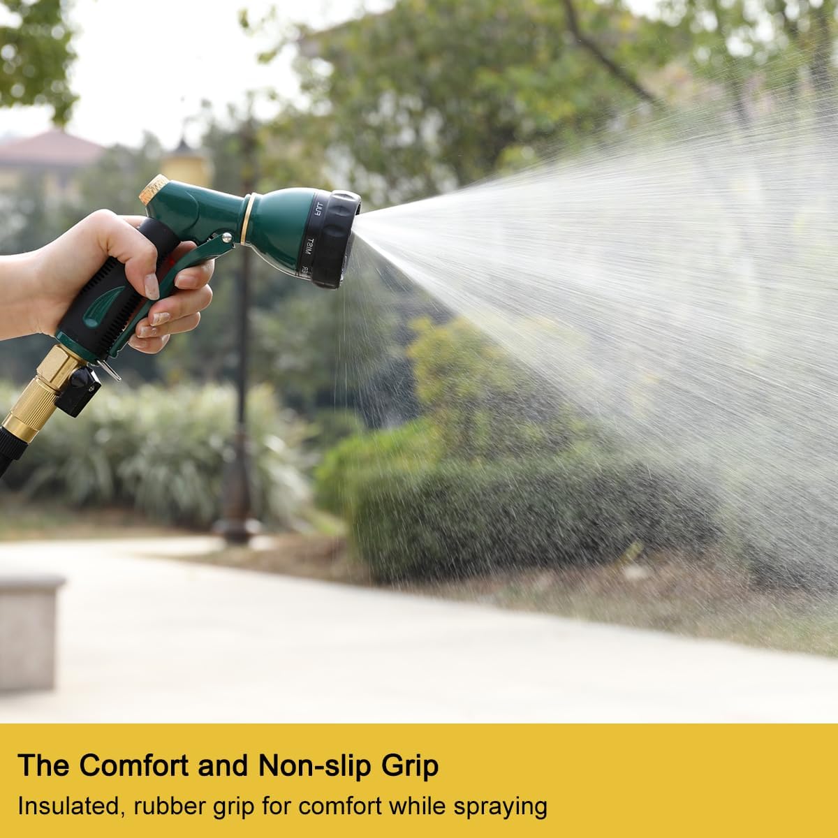 FANHAO Garden Hose Nozzle Sprayer Heavy Duty, 100% Metal Spray Nozzle High Pressure Water Hose Nozzle with 7 Patterns for Watering Garden, Washing Cars and Showering Pets