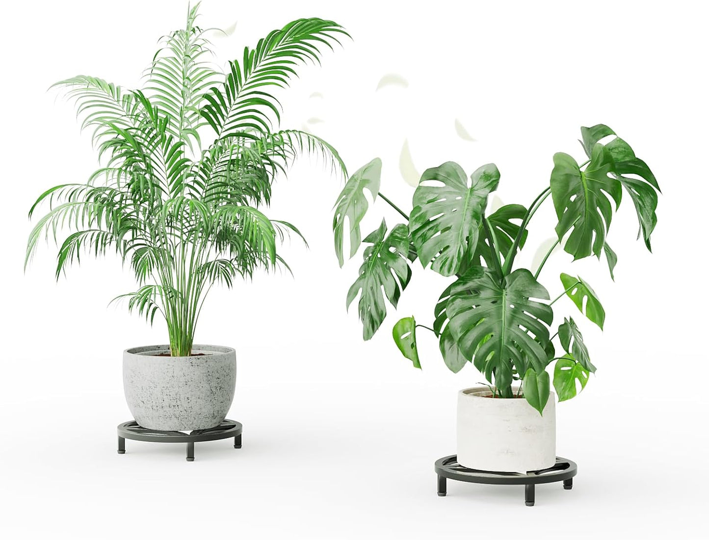 Zhongma 2 Pack 11.8" Sturdy Potted Plant Stand Flower Pot Holder Heavy Duty Construction, Low Plant Stand for Home Indoor and Outdoor, Sturdy plant riser and saucer without Installation Required