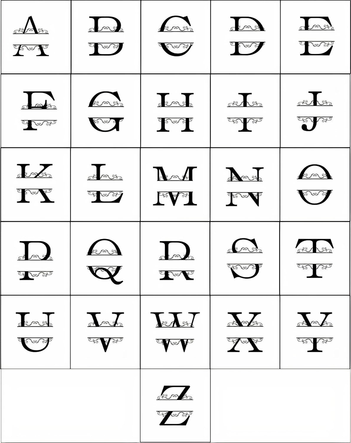 Personalized Metal Name Signs, Split Letter Monogram Wall Decor, Custom Last Name Sign, Family Name Sign for Outdoor, Personalized Wedding Gift, Garden Decor, Metal Wall Art, Housewarming Gift (MonogramDesign_12)