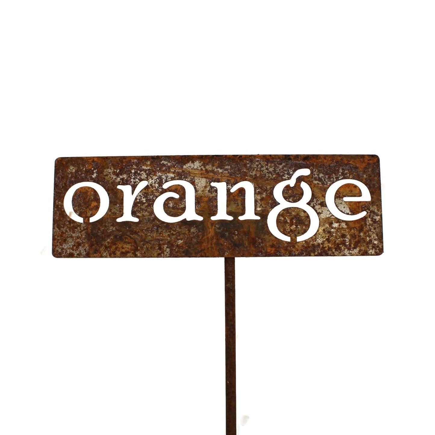 Classic Metal Garden Markers 19 Inches Tall (orange, Naturally Rusted)