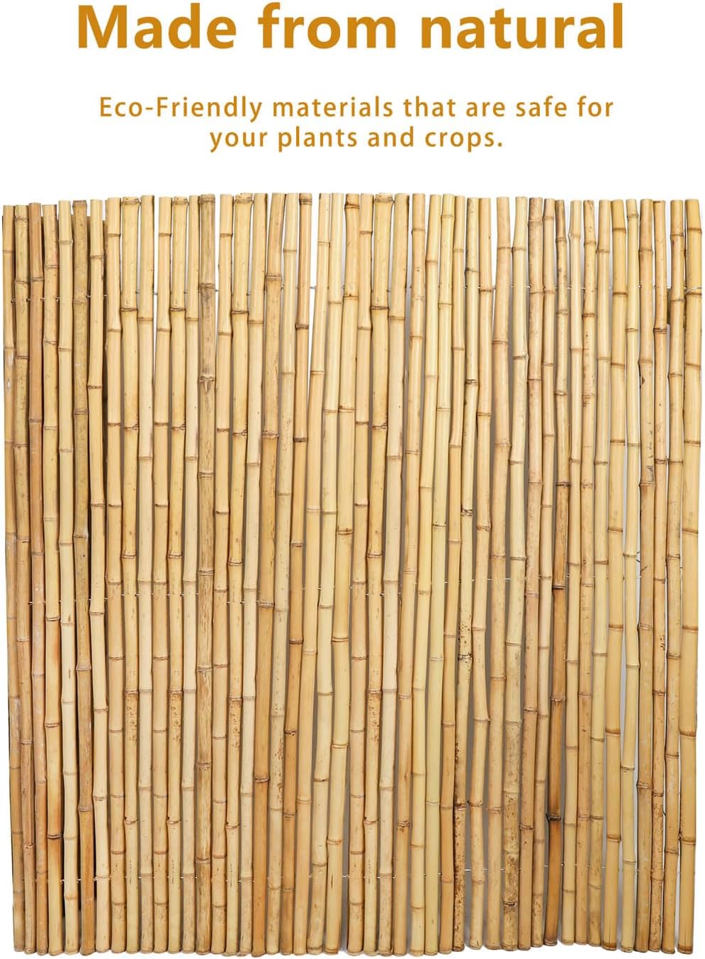 6ft x 8ft Natural Bamboo Fence Roll, Outside Bamboo Privacy Fencing, Natural Privacy Screen Panels for Garden, Outdoor