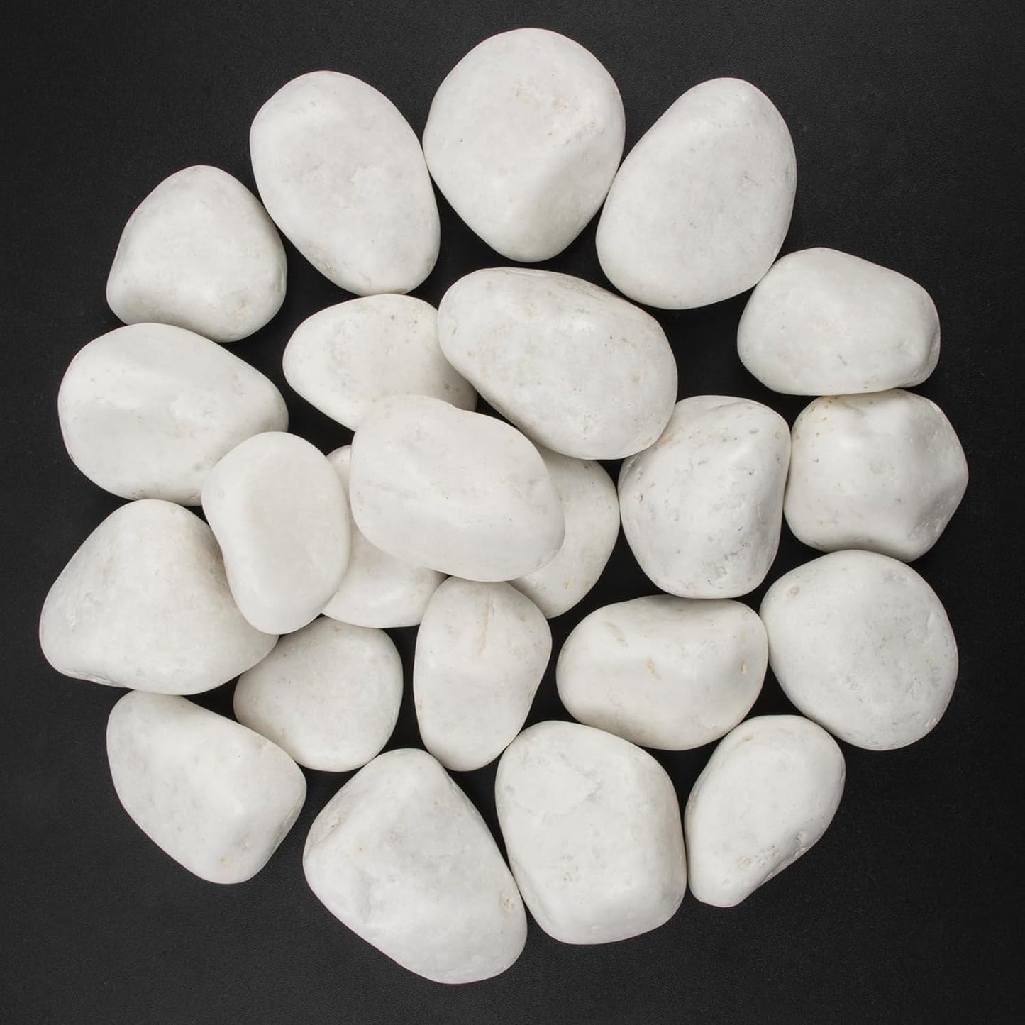 40 lbs White Polished Decorative Stones, 2-3 Inch Polished Rocks, Perfect for Outdoor Gardens, Pathways, Potted Plants, Vase Fillers, and Home Decor (Pure White, Weight: 40 LB)