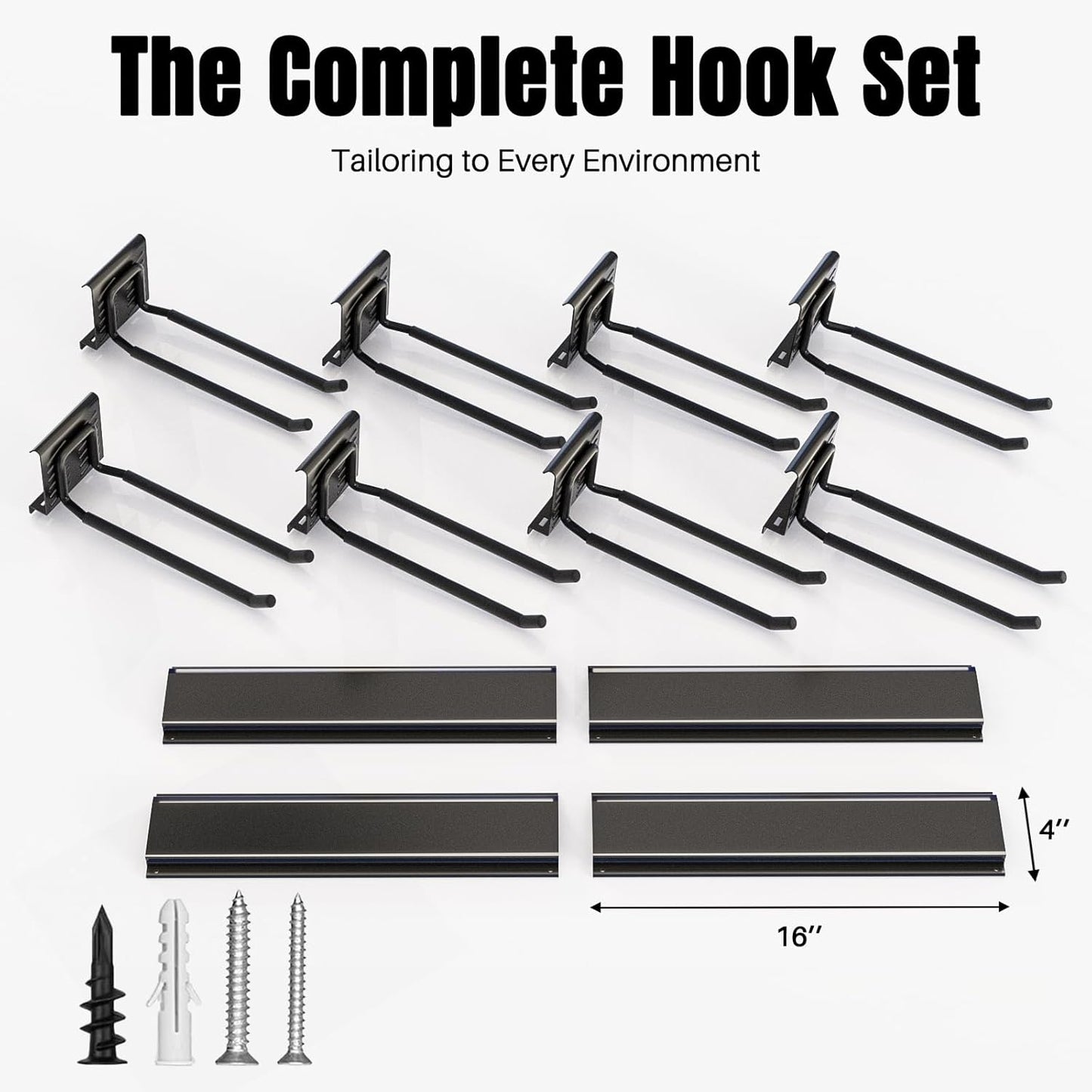 Garage Garden Tool Organizer Wall Mount, Heavy Duty Garage Tool Storage Rack 64 Inches, Max Load 440lb - Shovel, Rake, Folding Chair, Weed Eater Storage