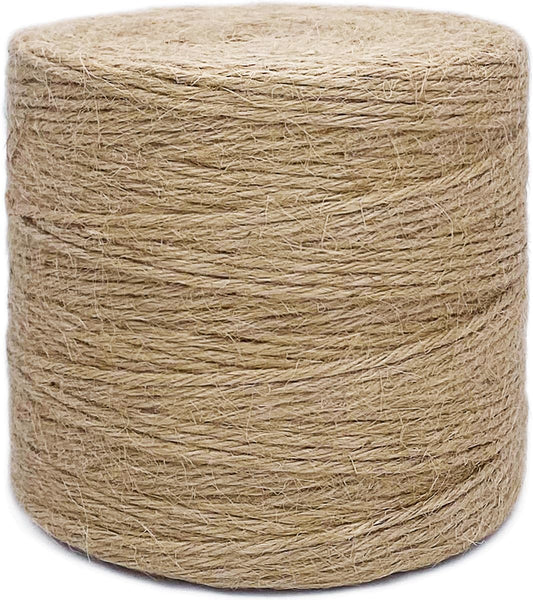500FT Jute Twine Rope 3mm Natural Thick Garden Twine String Heavy Duty for Gardening Bundling Crafts Arts Gift Wrapping Packing Material Wedding Christmas Decoration Bulk