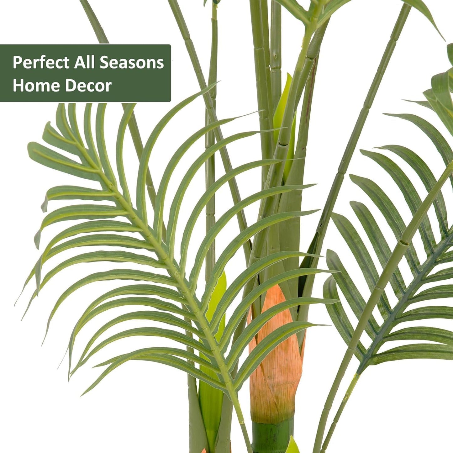 Artificial Fake Palm Tree 5FT 2Pack with White Planter & Free Moss, UV Resistant Artificial Palm Tree for Outdoors, Fake Plants for Poolside Home Room Decor, Faux Plants Outdoor Decor